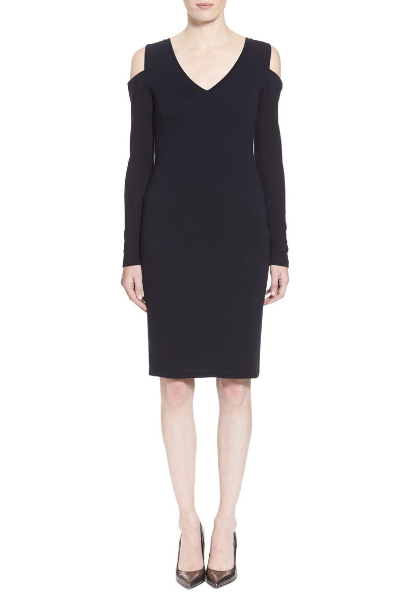 'Muriel' Cold Shoulder Dress, Main, color, NAVY