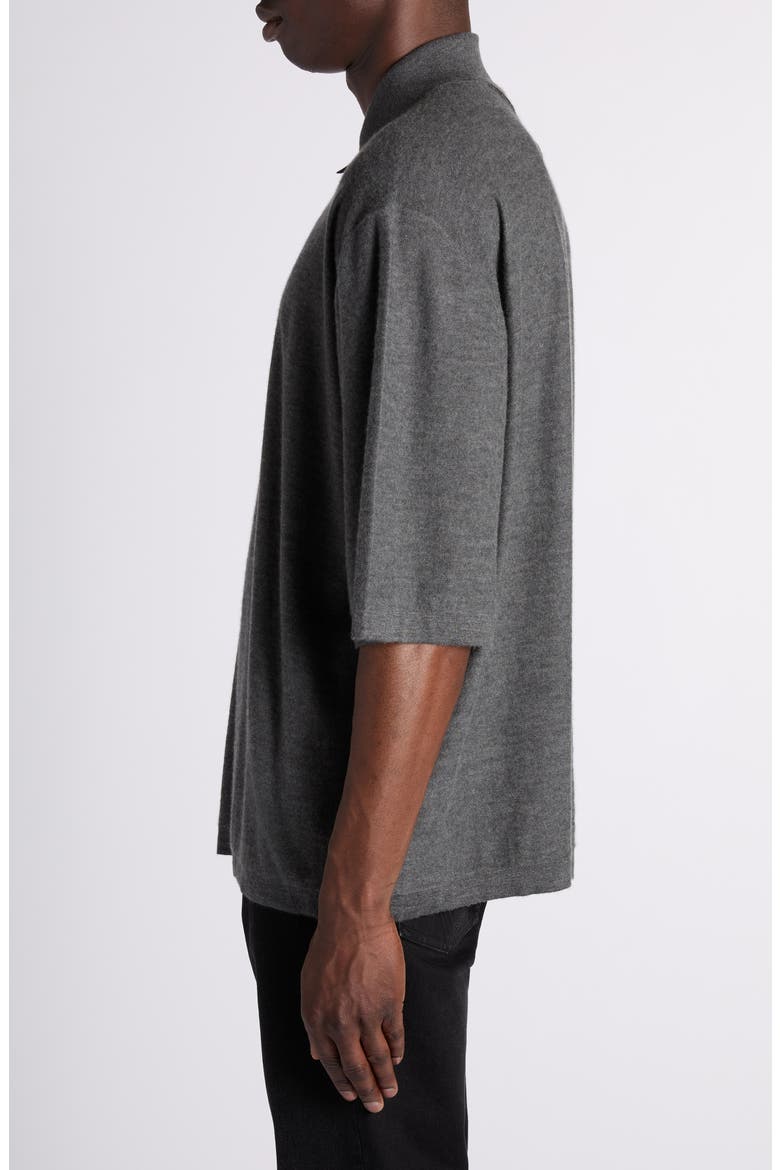 Oversize Cashmere Polo Sweater, Alternate, color, 1510 DARK SLATE MELANGE
