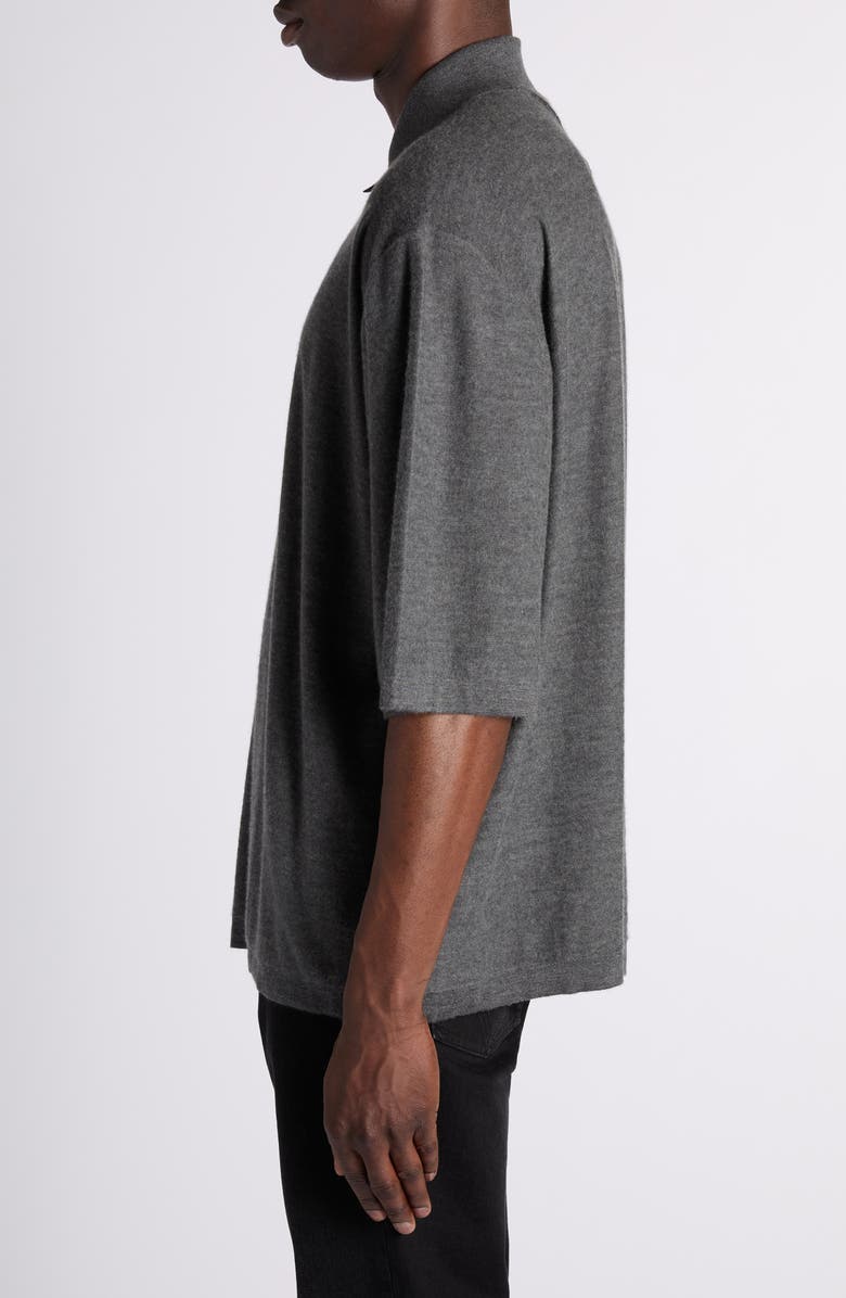 Bottega Veneta Oversize Cashmere Polo Sweater, Alternate, color, 1510 Dark Slate Melange