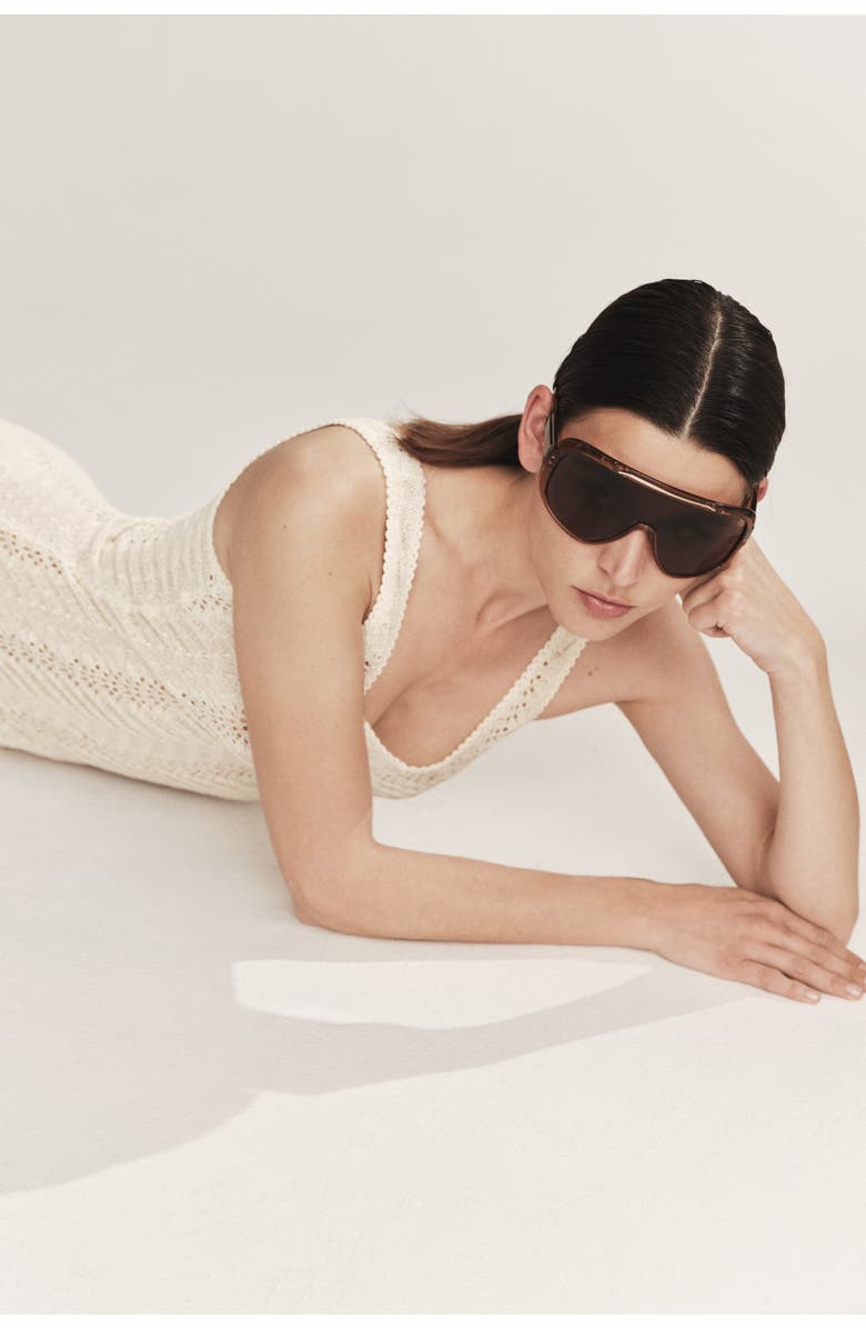 H&M Crochet-look Midi Dress, Alternate, color, Light Beige