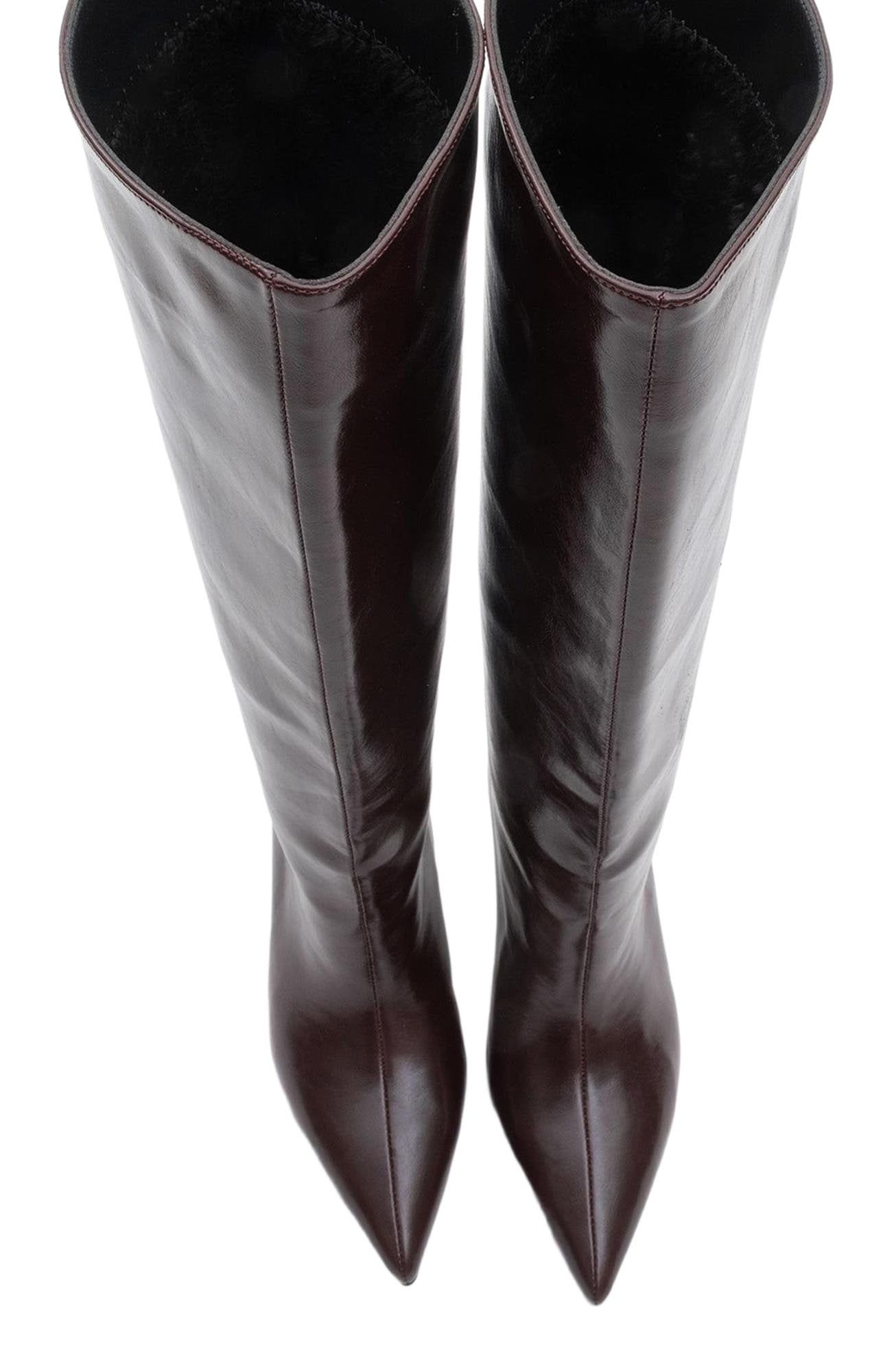 Cassandra High Heel Boot, Alternate, color, Burgundy Faux Leather