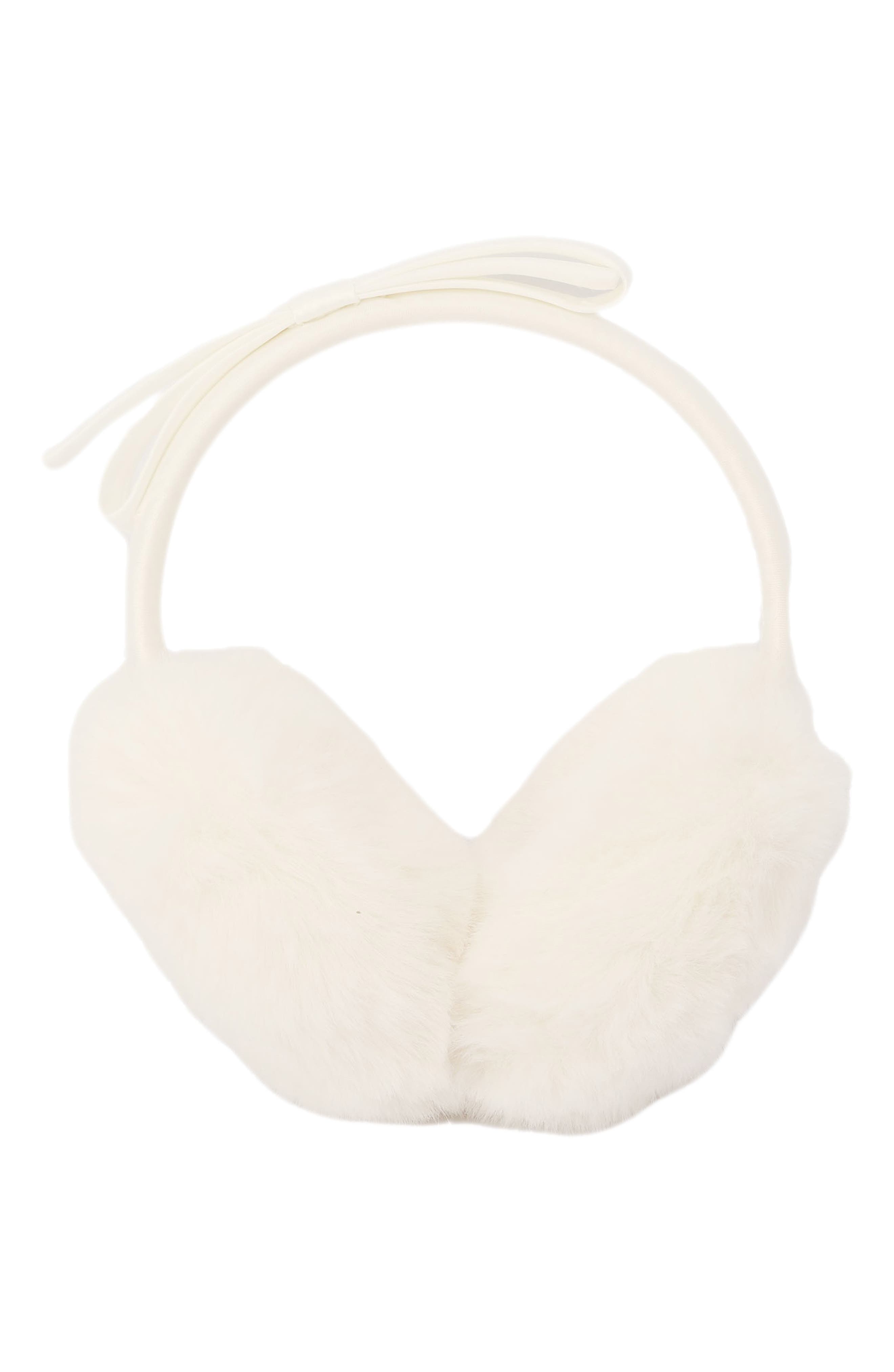 Kate Spade New York shoelace bow faux fur earmuffs