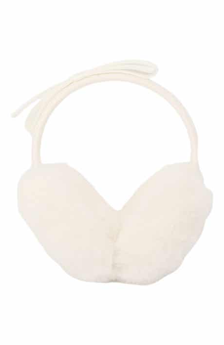 Kate Spade New York shoelace bow faux fur earmuffs