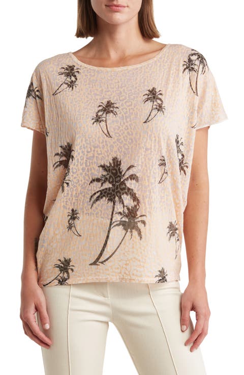 Patterned Dolman Sleeve T-Shirt