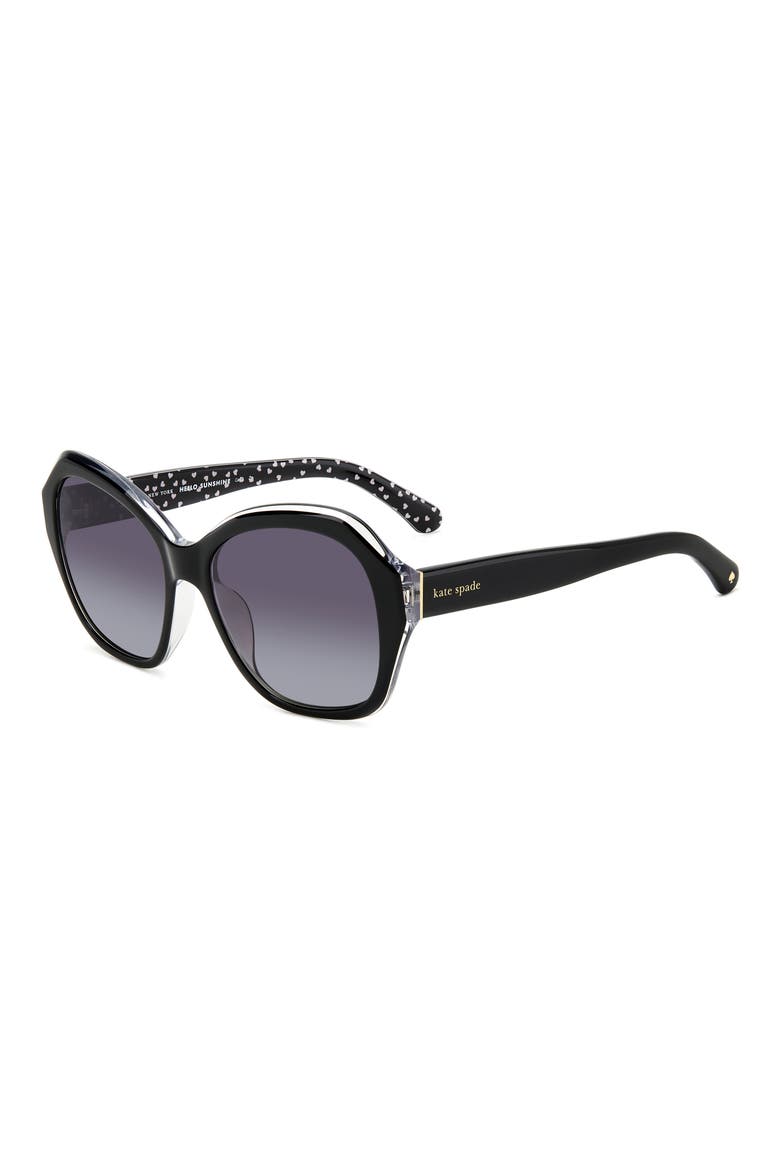 55mm lottie butterfly sunglasses, Alternate, color, BLACK