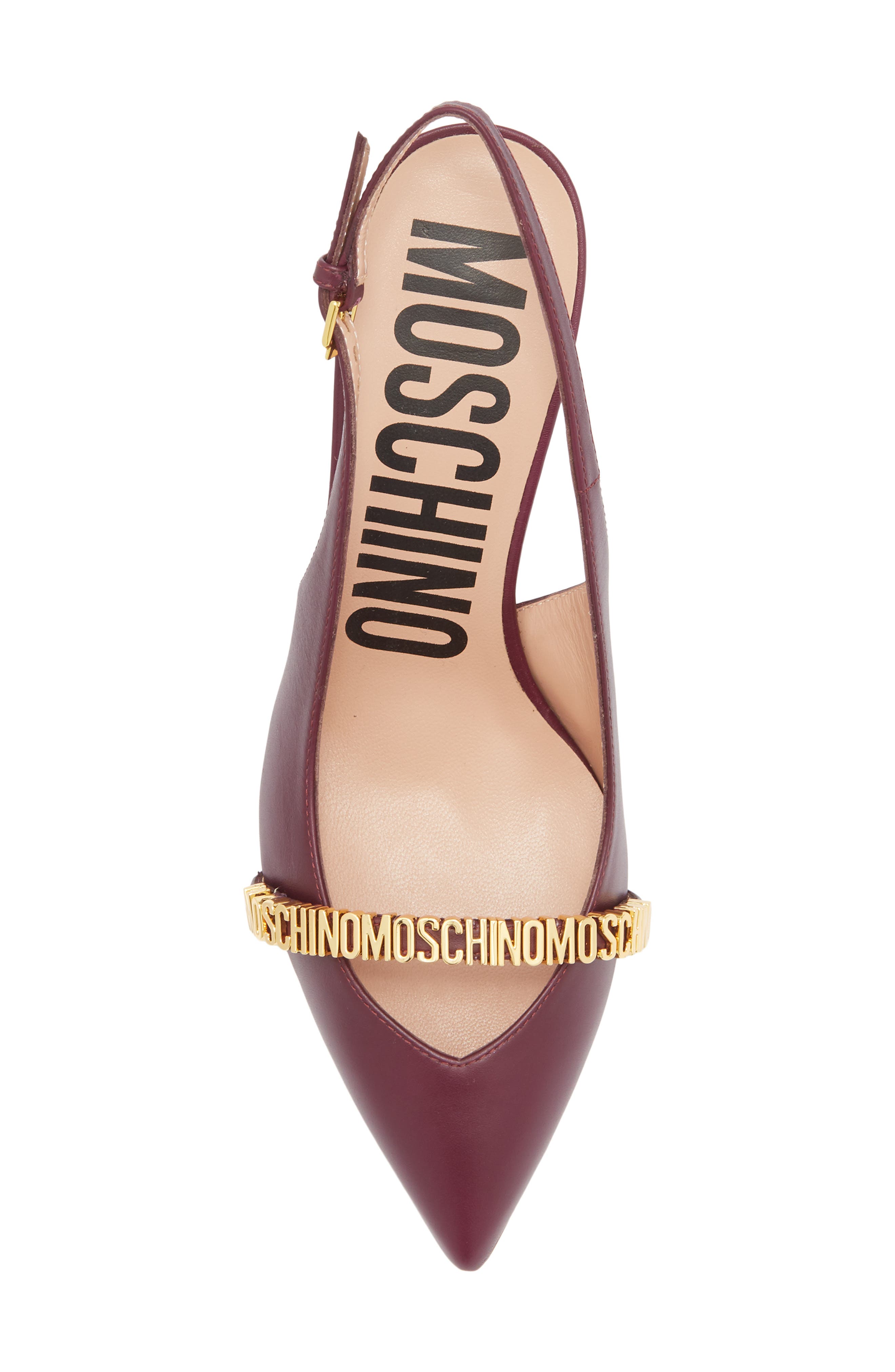 Moschino Logo Slingback Pump, Alternate, color, Raspberry