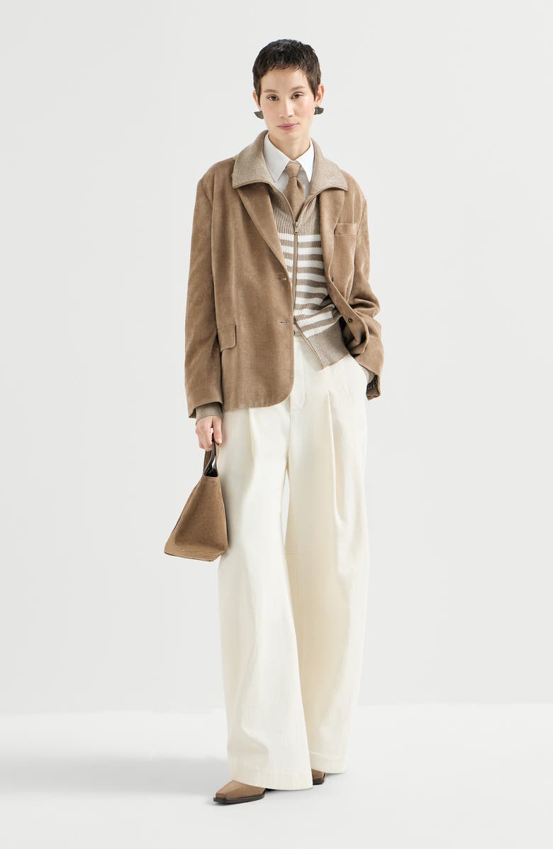 Brunello Cucinelli Sparkling cotton cardigan, Alternate, color, Beige
