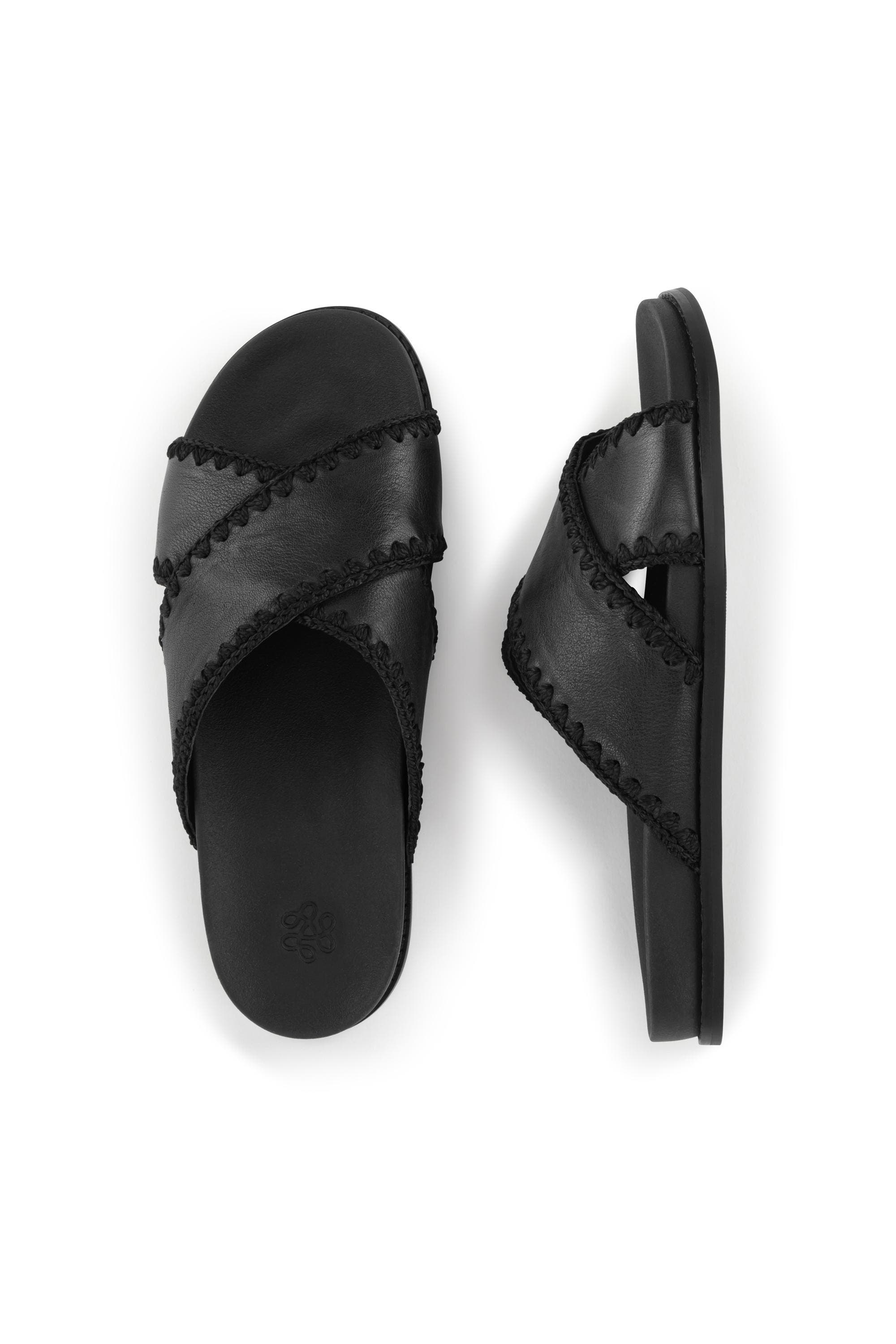 The Sak Penelope Leather Slip On Sandal, Alternate, color, Black
