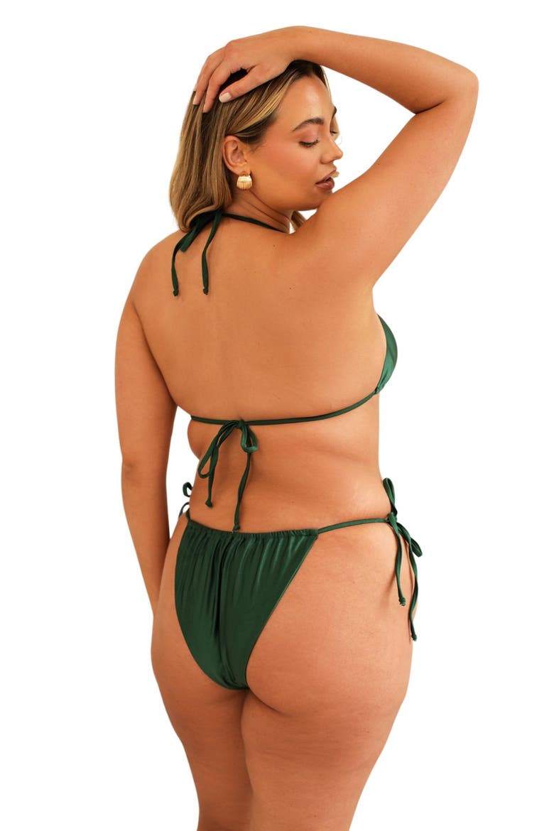 Presley Tie String Bikini Bottom, Alternate, color, Hunter