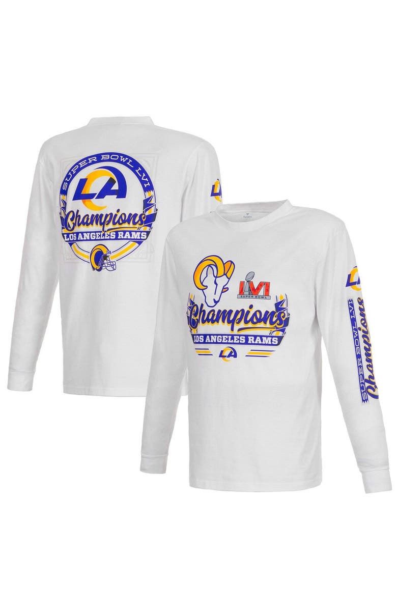 FANATICS Men's Fanatics Branded White Los Angeles Rams Super Bowl LVI Champions Screen Printed Long Sleeve T-Shirt, Main, color, 