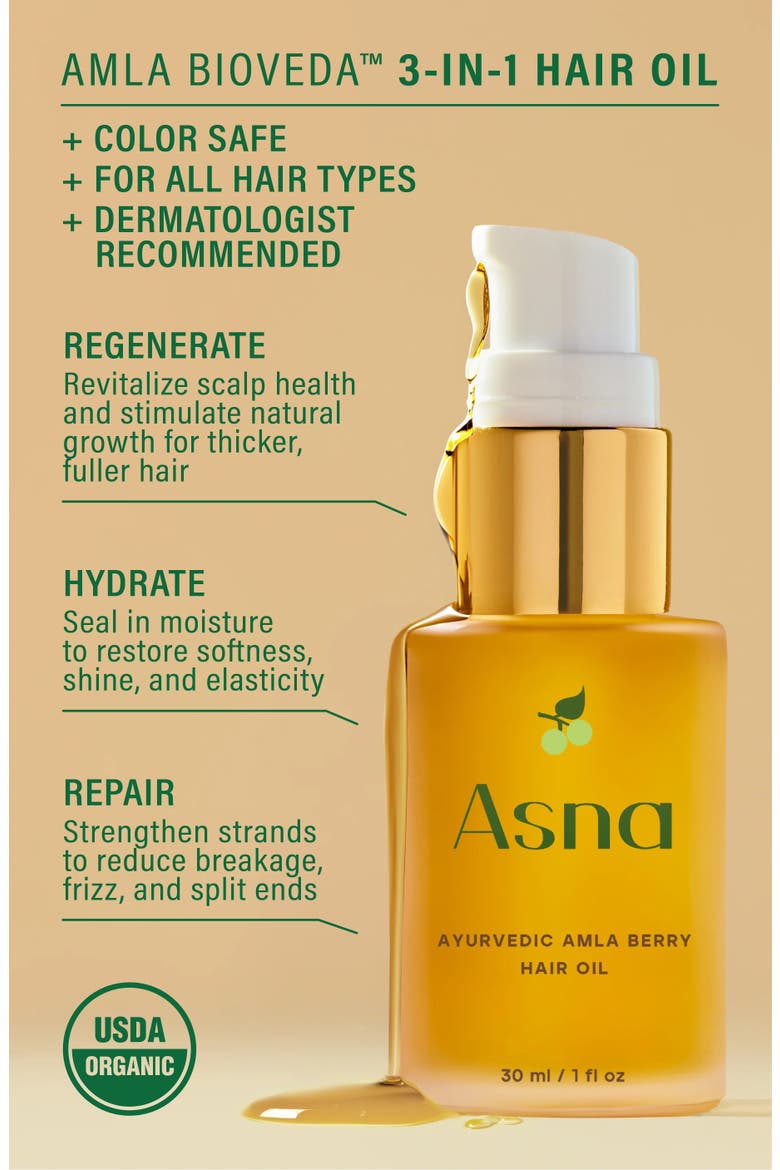 Amla BioVeda Beard Oil + 3-in-1 Hair Oil Growth & Hydration Set, Alternate, color, None