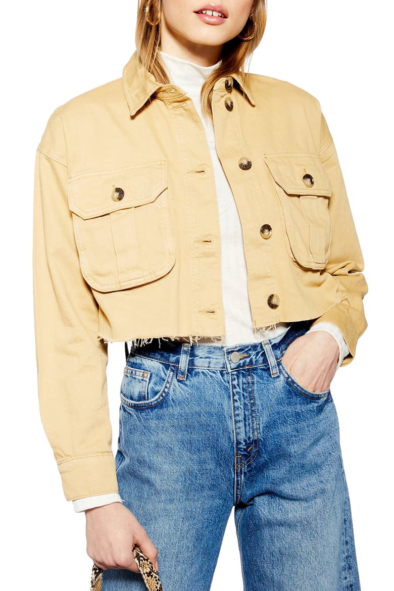 Jack Raw Hem Shirt Jacket, Main, color, STONE