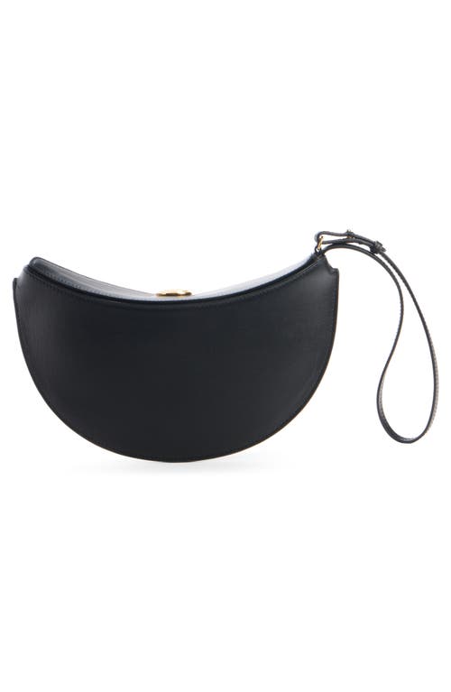 Jacquemus Le Petit Ovalo Leather Clutch In Black