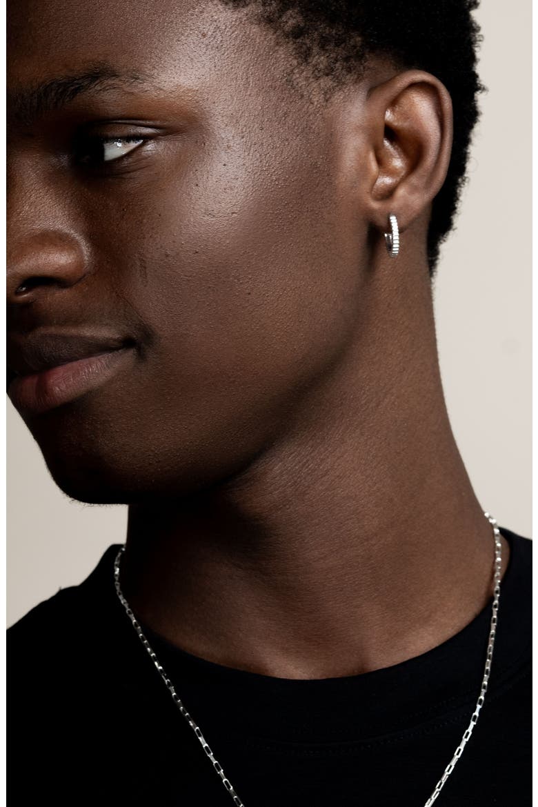 Men's Small Humbug Hoops, Alternate, color, Sterling Silver