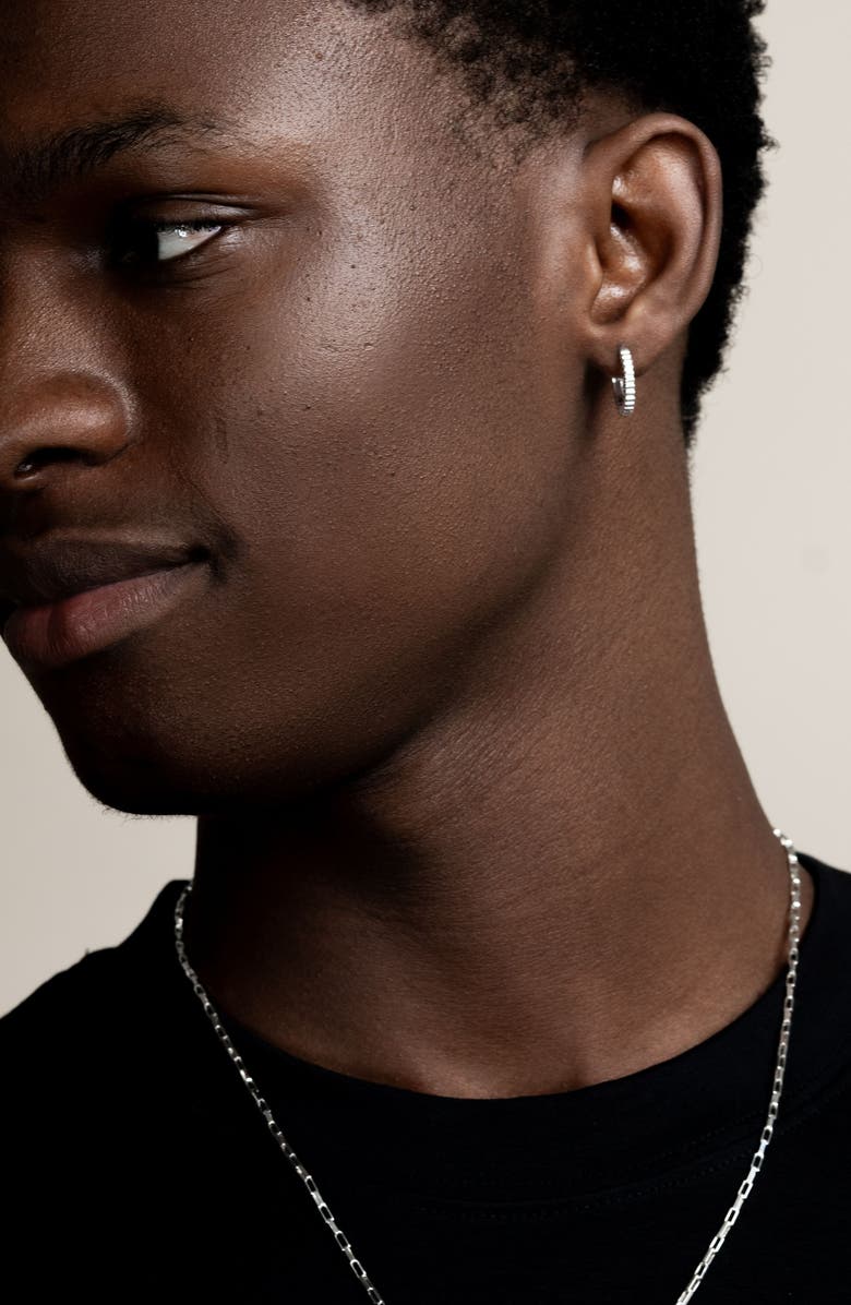 Dower & Hall Men's Small Humbug Hoops, Alternate, color, Sterling Silver