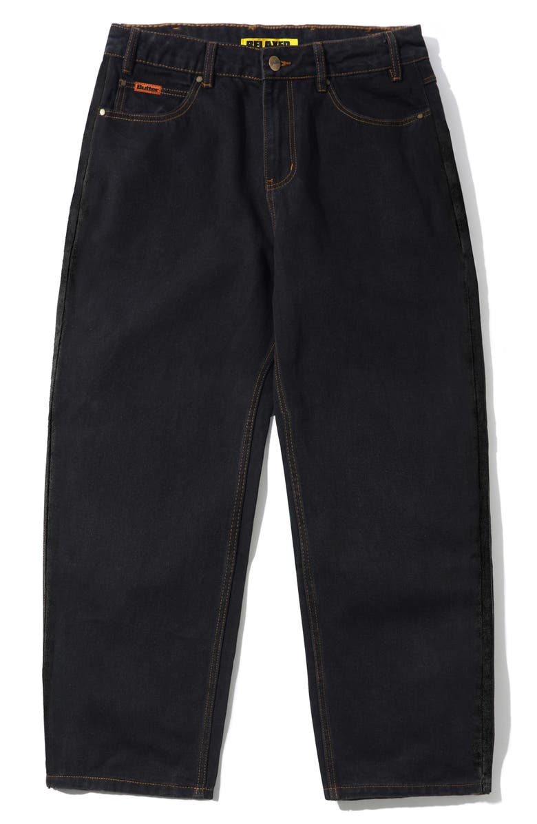 Butter Goods Relaxed Fit Drawstring Jeans, Main, color, Washed Black