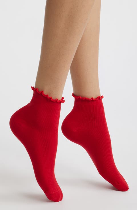 Billie Ruffle Mid Crew Socks