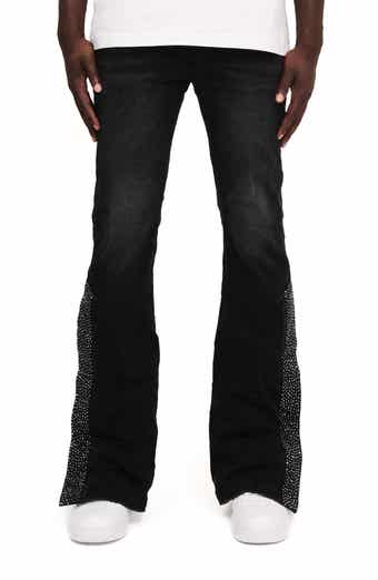 PURPLE BRAND Crystal Side Snap Flare Jeans