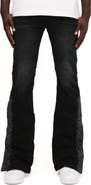PURPLE BRAND Crystal Side Snap Flare Jeans