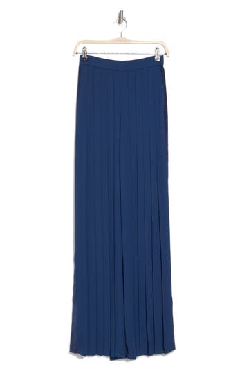 Shop Ramy Brook Hal Pleated Wide Leg Pants In Spring Navy