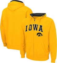 COLOSSEUM Men's Colosseum Gold Iowa Hawkeyes Arch & Logo 3.0 Full-Zip Hoodie