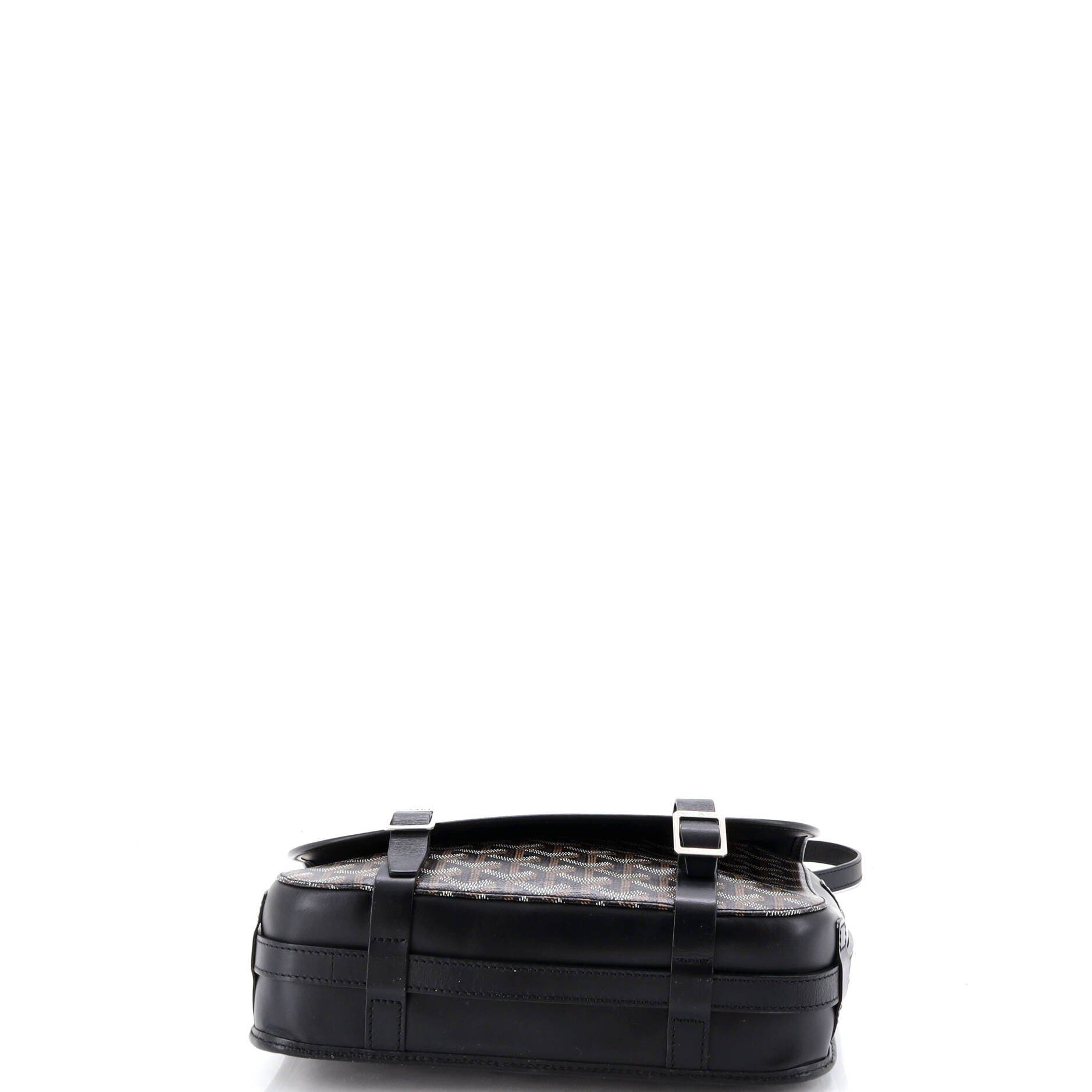 Pre-Owned Goyard Belvedere Messenger Bag Coated Canvas MM, Alternate, color, Black