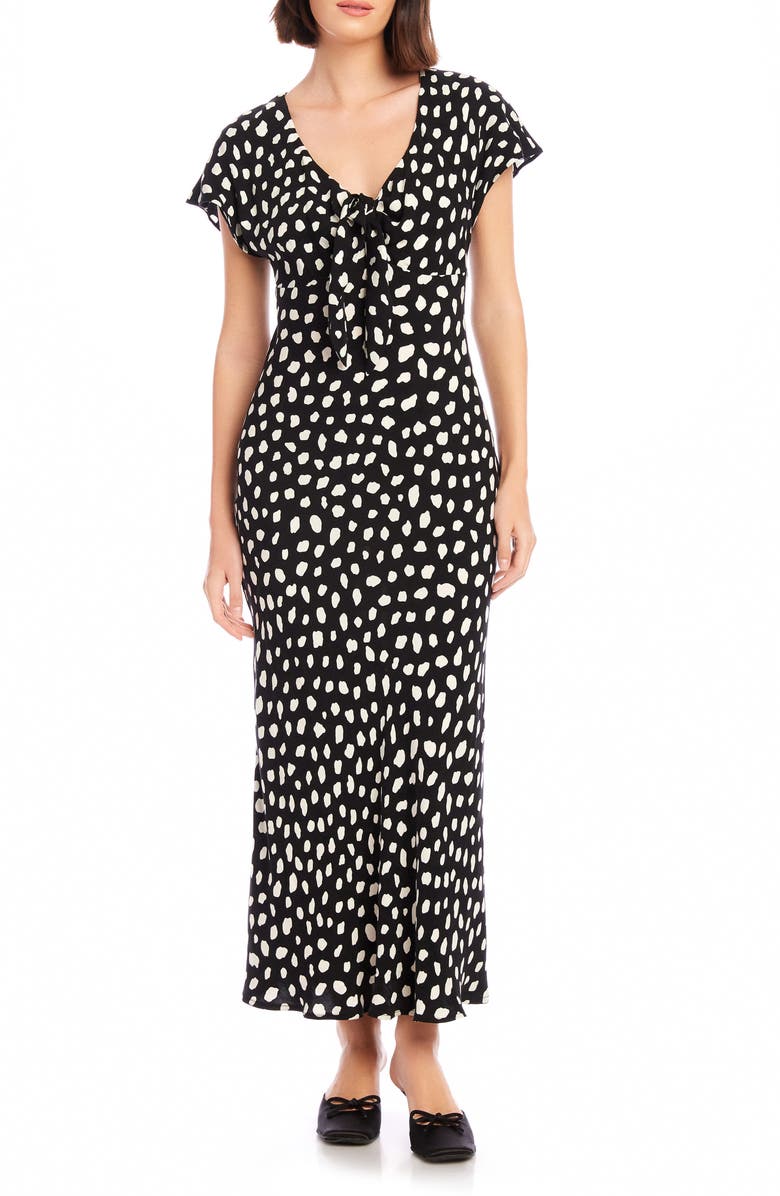 FIFTEEN TWENTY Emmeline Tie Front Flutter Sleeve Maxi Dress, Main, color, 