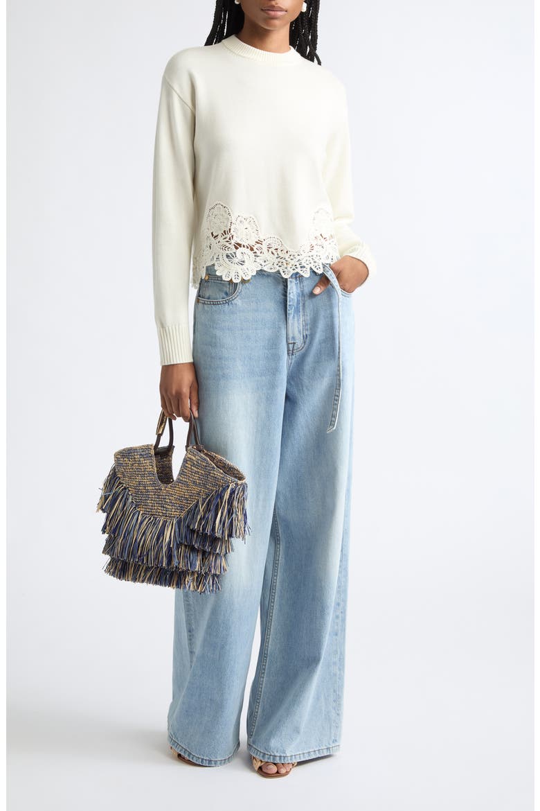 Indra Belted Relaxed Flare Jeans, Alternate, color, SKYLARK