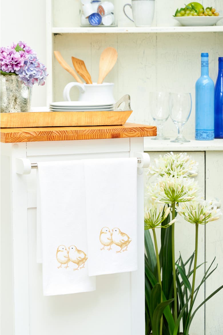 Chicks Flour Sack Cotton Kitchen Towel, Alternate, color, White