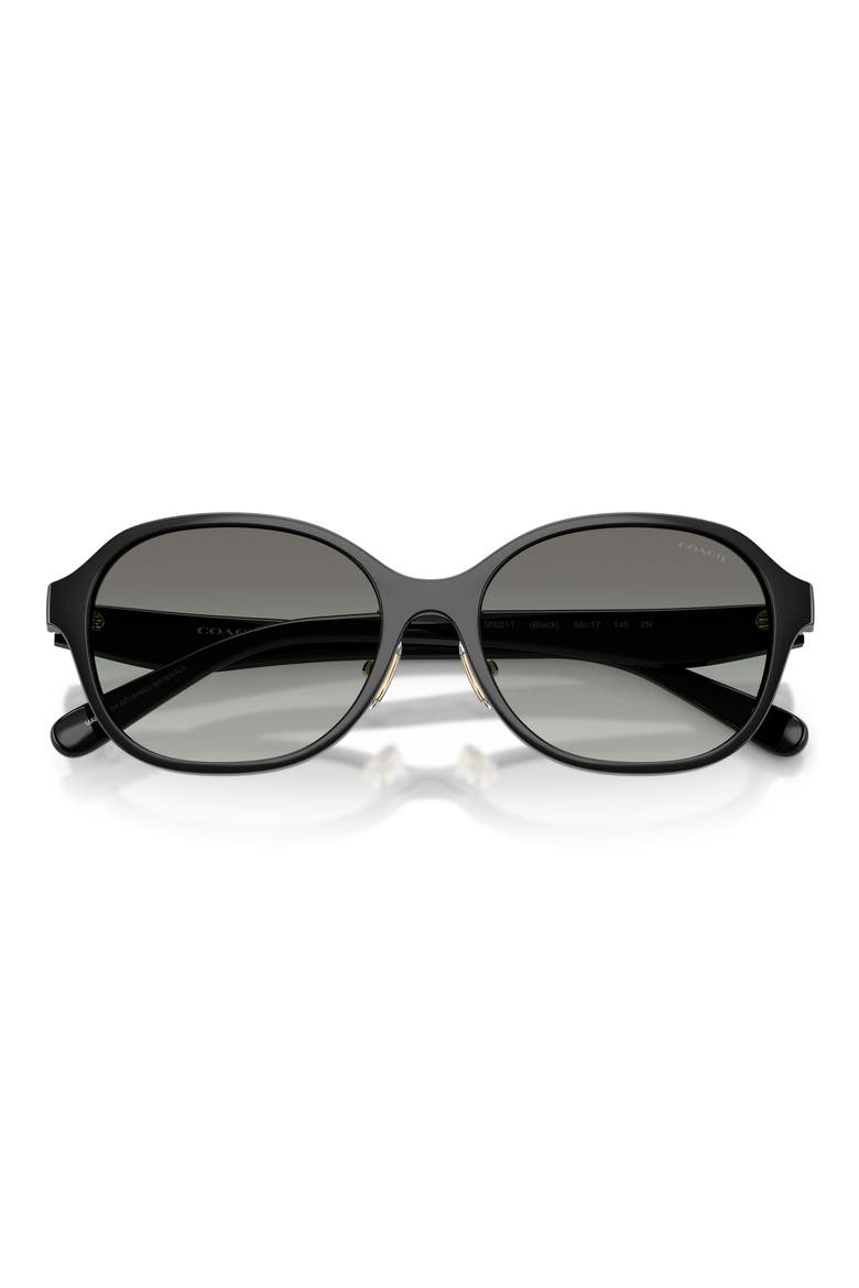 56mm Gradient Round Sunglasses, Alternate, color, BLACK / GREY GRADIENT