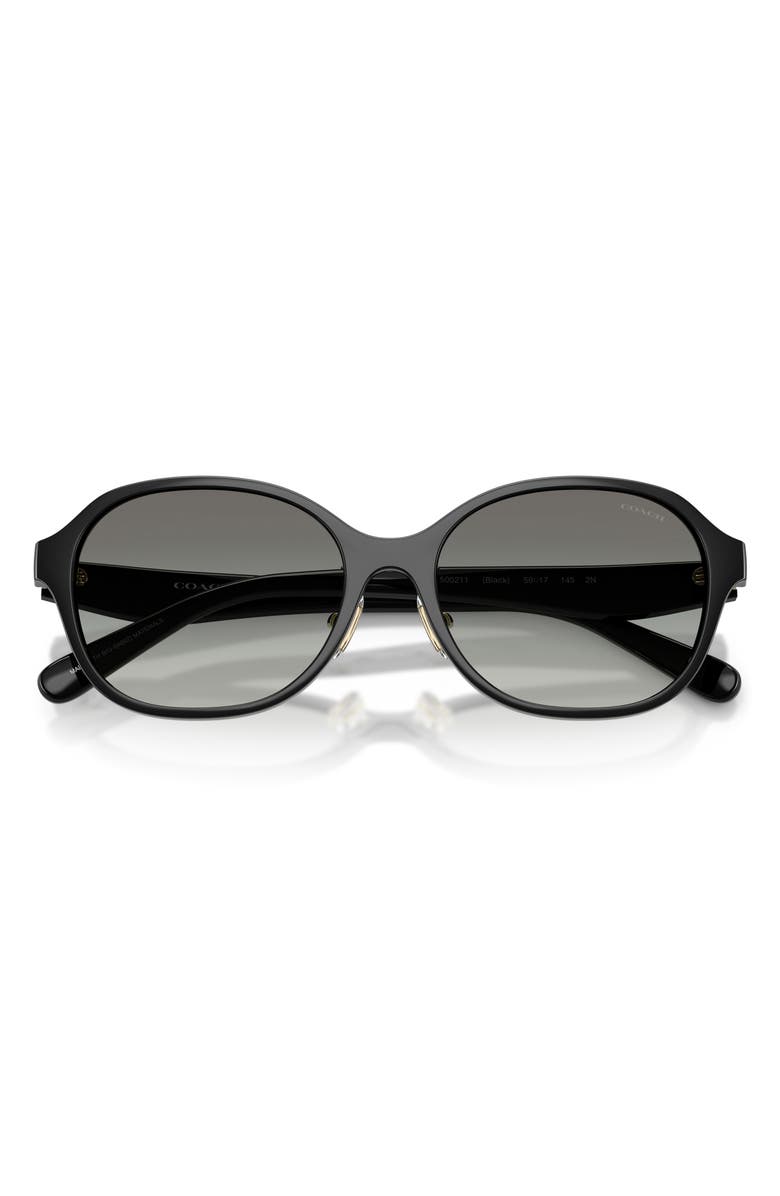 COACH 56mm Gradient Round Sunglasses, Alternate, color, Black / Grey Gradient