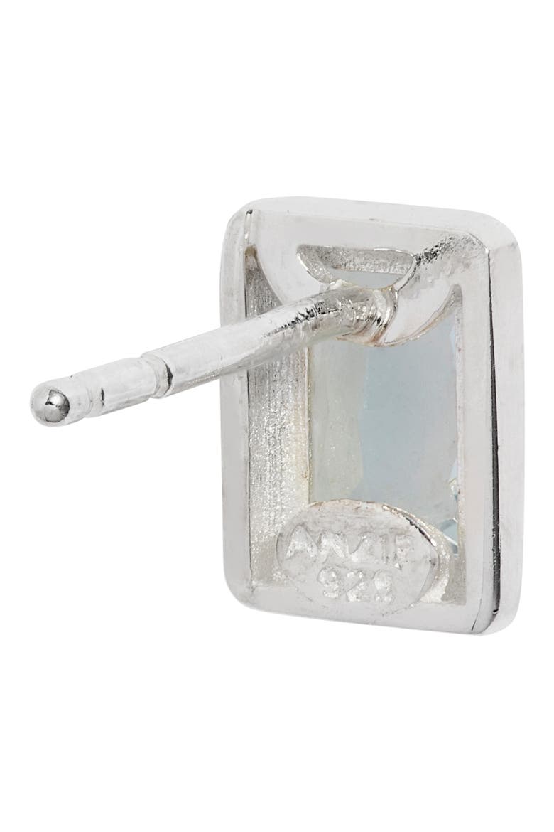 Dew Drop Baguette Topaz Stud Earrings, Alternate, color, SILVER / BLUE