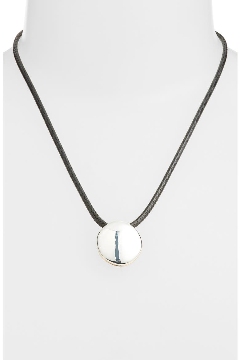 Reversible Polished Orb Cord Necklace, Alternate, color, BLACK- GOLD- SILVER