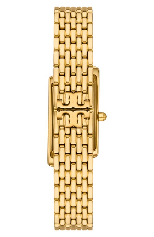 Tory Burch The Eleanor Angled Two-hand Gold-tone Stainless Steel Watch, 19mm X 37mm In Gold