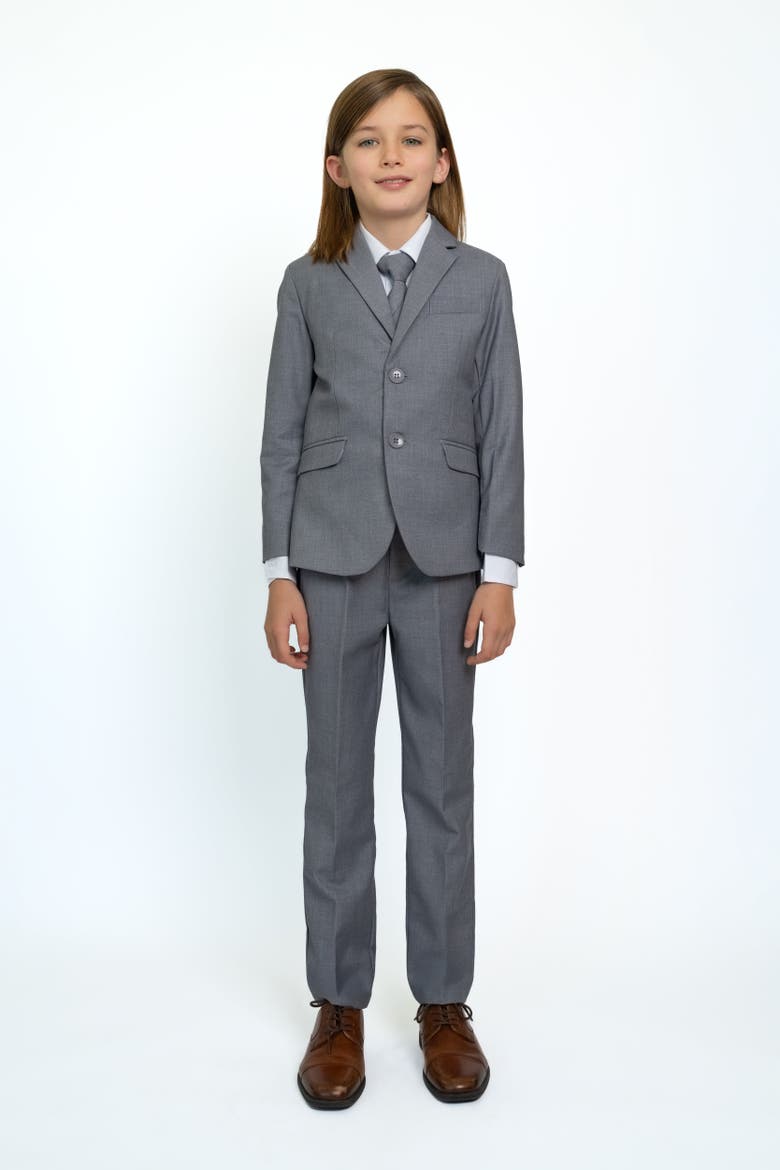 Kids' 007 5-Piece Slim Fit Suit, Main, color, Heather Grey