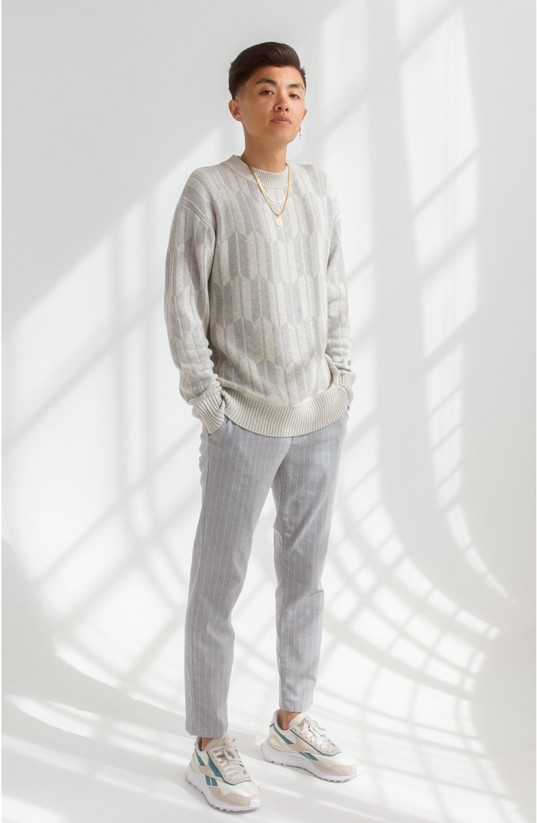 AKASHI-KAMA Arrow Crewneck Sweater, Alternate, color, Grey