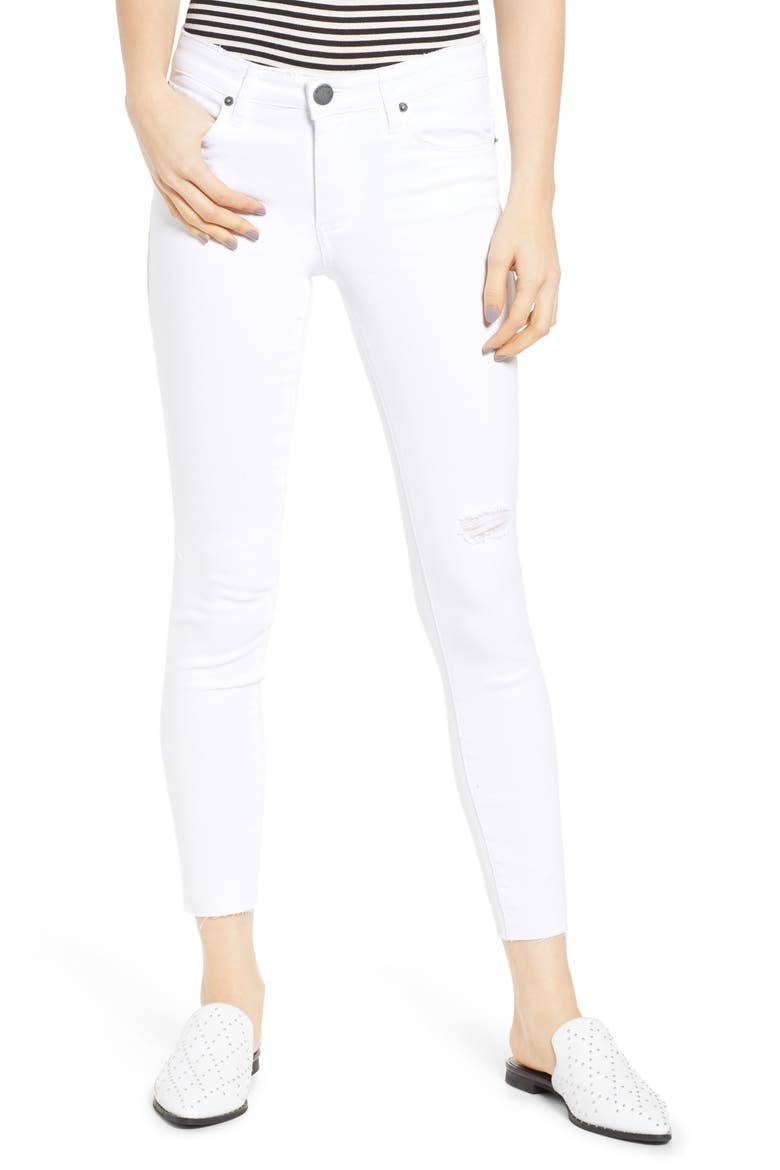 Emma Cutoff Hem Crop Jeggings, Main, color, OPTIC WHITE