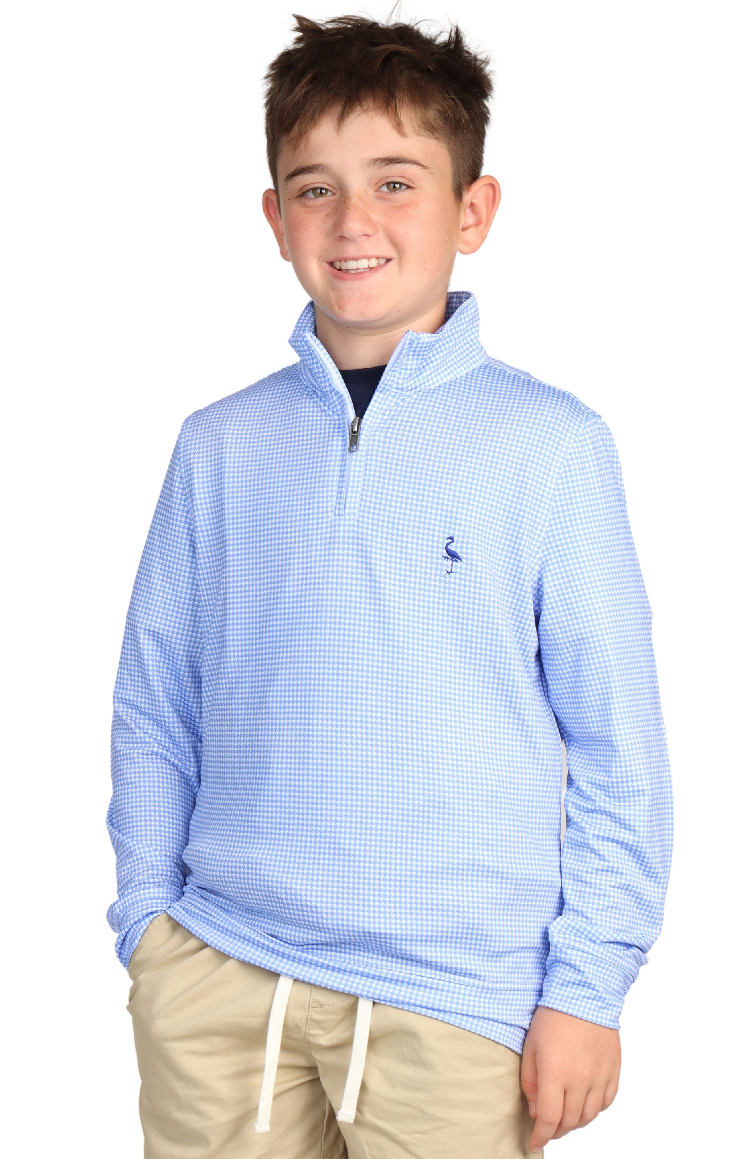 TailorByrd Kids' Houndstooth Quarter-Zip Pullover