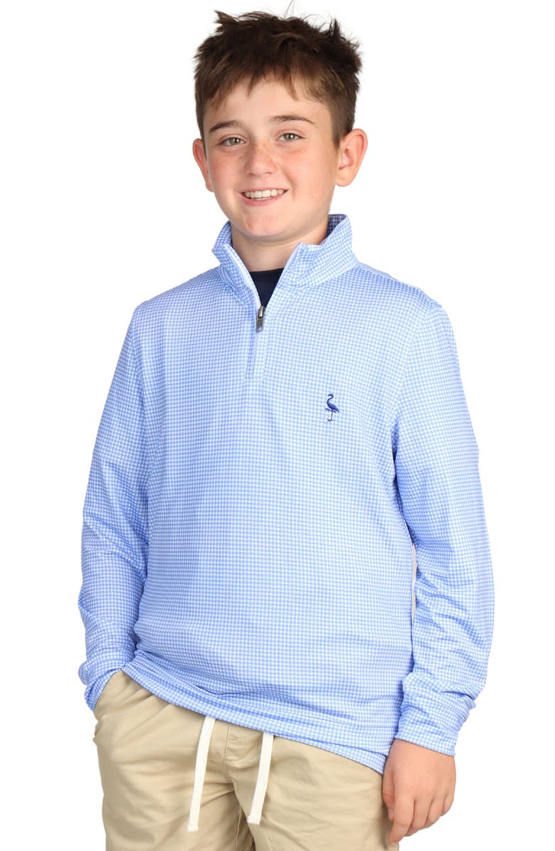 TailorByrd Kids' Houndstooth Quarter-Zip Pullover, Main, color, Blue