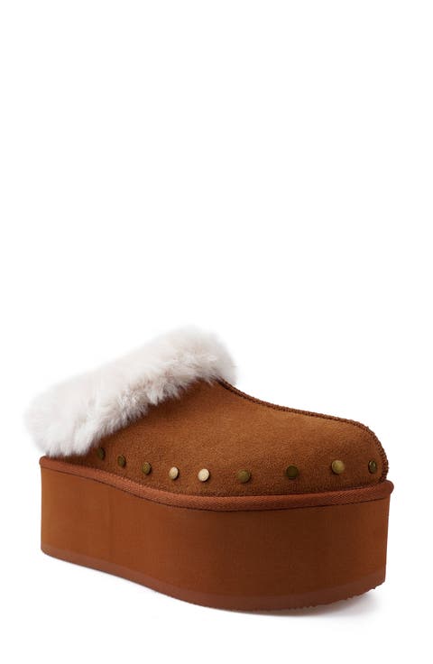 Sabi Faux Fur Platform Clog (Women)
