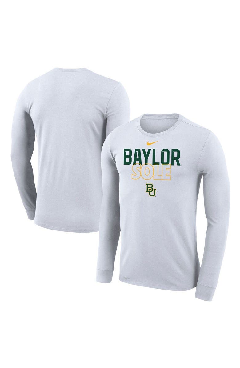 Nike White Baylor Bears 2023 On Court Bench Long Sleeve T-Shirt, Main, color,
