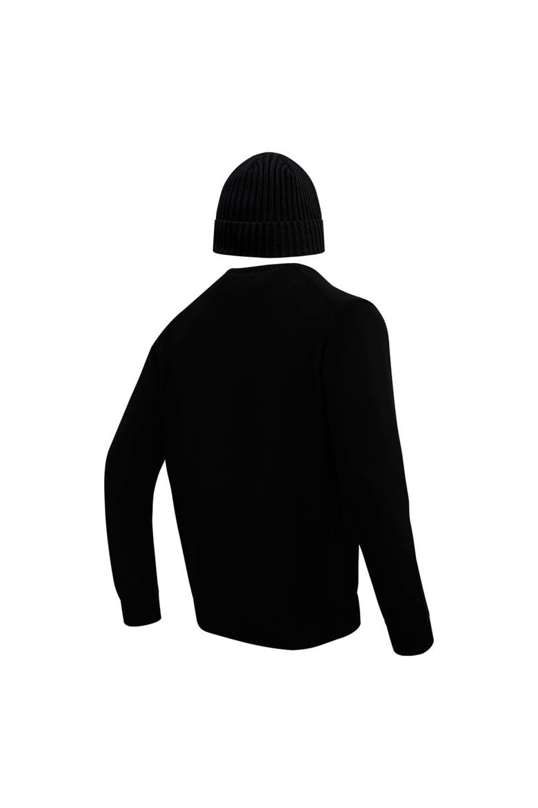 Men's Pro Standard Black Pittsburgh Steelers Crewneck Pullover Sweater & Cuffed Knit Hat Box Gift Set, Alternate, color, Black