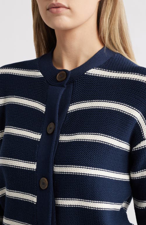 Shop Caslon ® Stripe Pima Cotton Cardigan