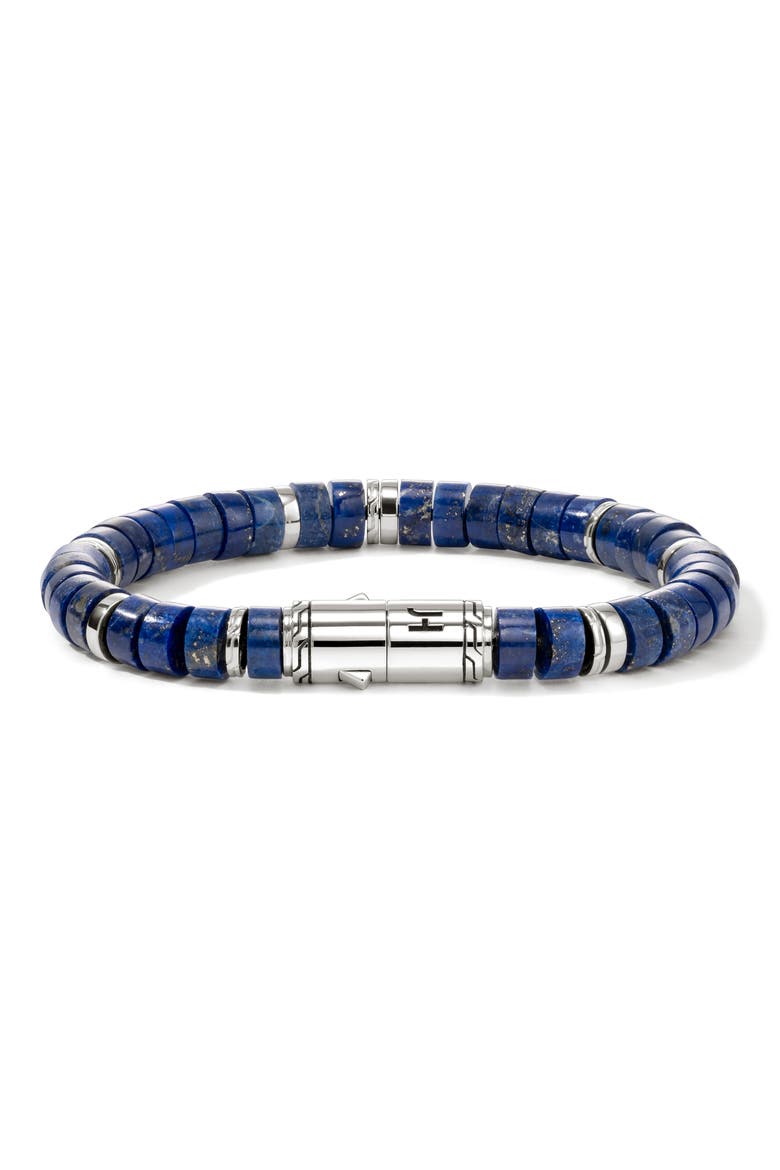 Heishi Beaded Bracelet, Alternate, color, SILVER