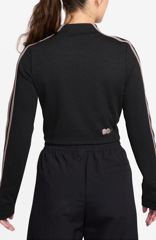 Nike X Naomi Osaka Rib Knit Zip Crop Jacket In Black
