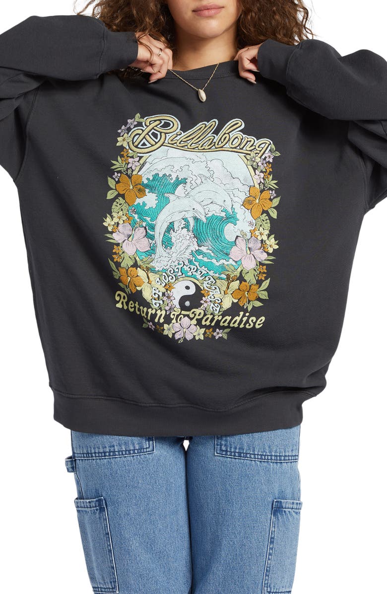 Billabong Ride In Cotton Blend Graphic Sweatshirt, Main, color, 