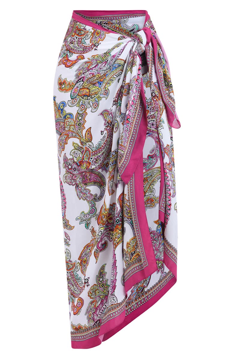 L'AGENCE Maribel Bright Paisley Cover-Up Pareo, Alternate, color, 