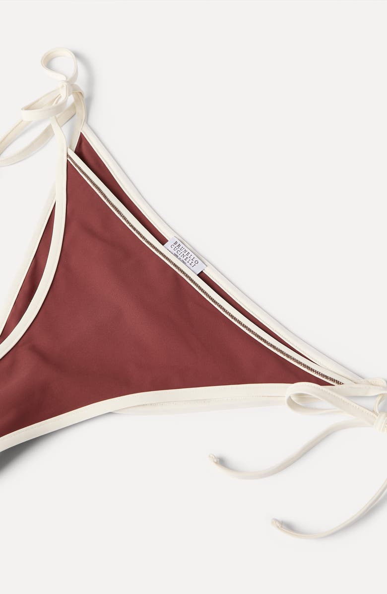 Brunello Cucinelli Bikini top with monili, Alternate, color, Bordeaux