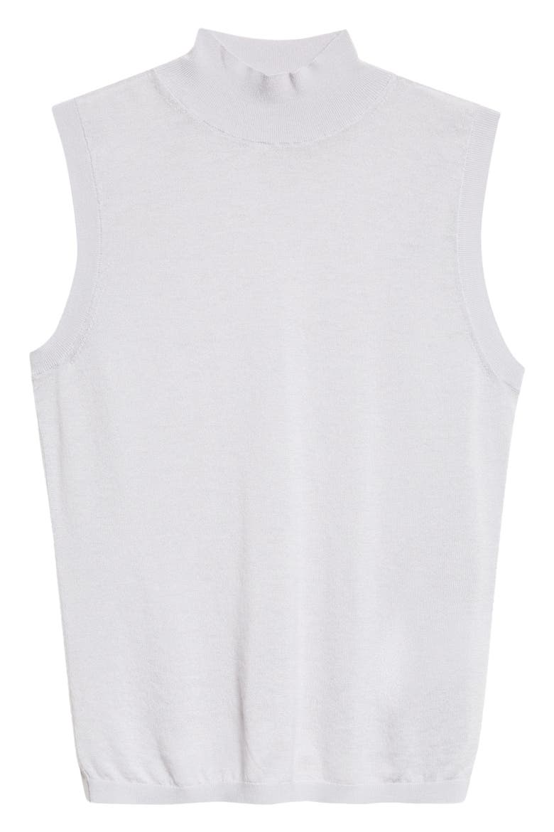 Evelyn Funnel Neck Merino Wool Top, Alternate, color, GREY