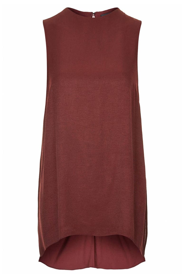 Textured Sleeveless Tunic, Alternate, color, BROWN